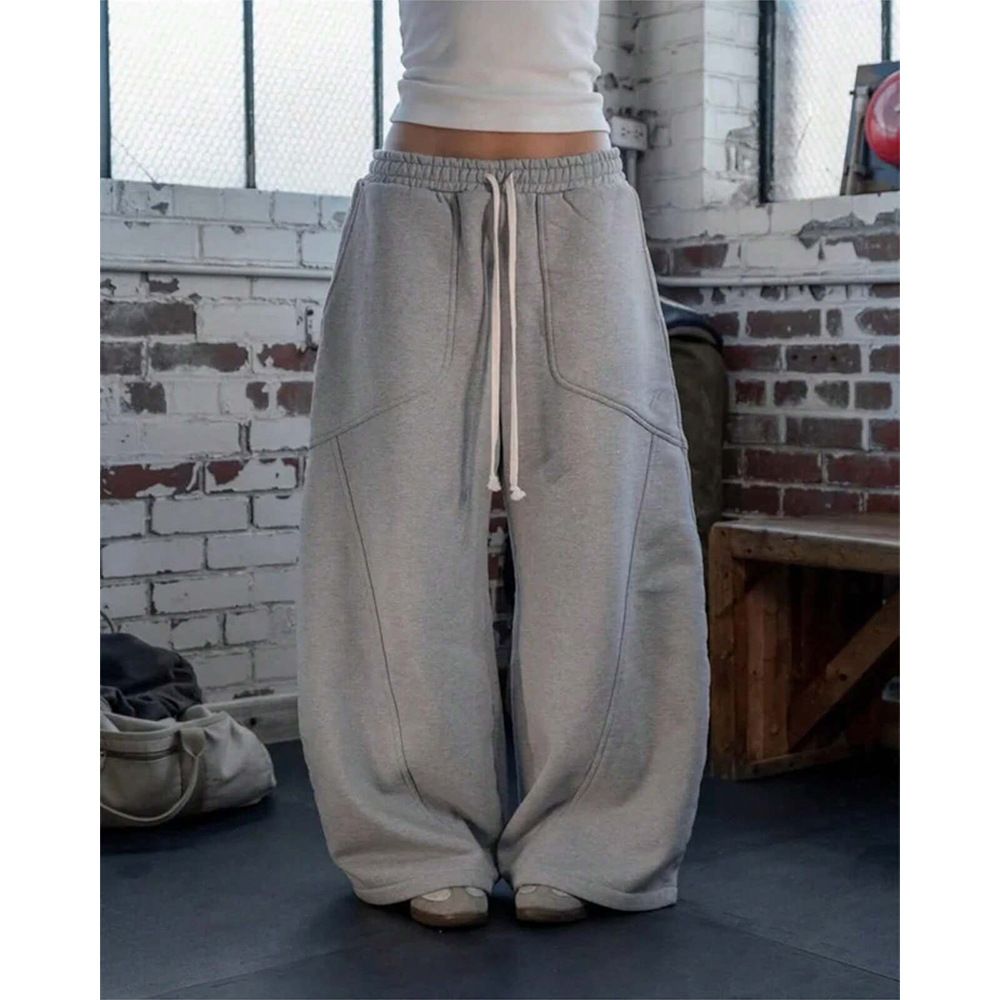 Hip-Hop-Streetwear-Cargohose für Herren – Übergroße Jogginghose mit tiefem Schritt und mehreren Taschen (Polyester, Unisex-Baggy-Passform für Rap/Rave/Street-Style)_voghion.com