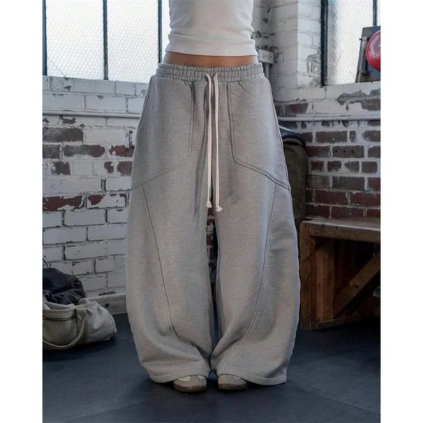 Hip-Hop-Streetwear-Cargohose für Herren – Übergroße Jogginghose mit tiefem Schritt und mehreren Taschen (Polyester, Unisex-Baggy-Passform für Rap/Rave/Street-Style)_voghion.com