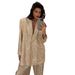 Fashion Casual Women's Blazer Set Elegant Sequin Top And Pants_voghion.com