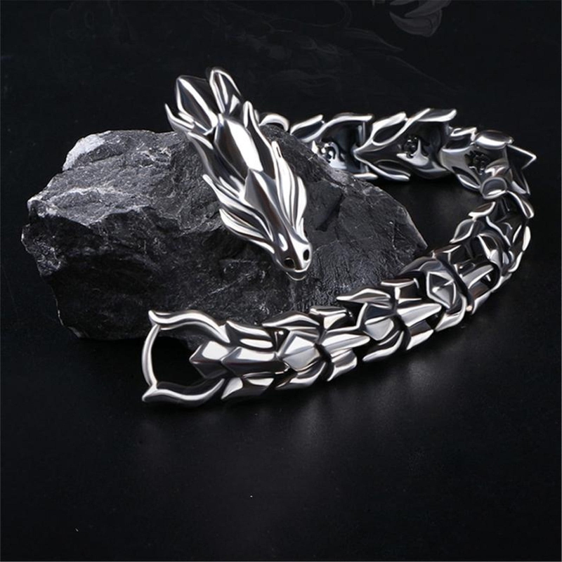 WQQZJJ Gioielli Donna Saldi di Natale Bracciale in argento sterling Sier Link of Dragon da uomo Chiusura in liquidazione_voghion.com