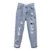 Women's Clothing Large Size Ripped Jeans Nine Point Pants Loose Harem Pants_voghion.com