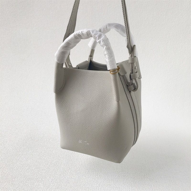 head Layer Cowhide Lychee Grain Women's Leather Bucket Bag, Shoulder Crossbody Bag_voghion.com