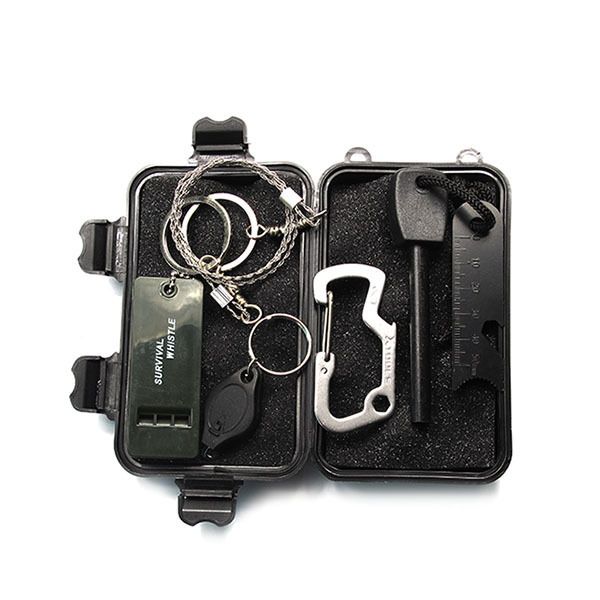 Düdük tel testere su geçirmez kutu seti T3 açık hava aracı vahşi yaşam hayatta kalma hazine kutusu, çakmak taşı çubuğu, ateşli silah magnezyum çubuğu_voghion.com