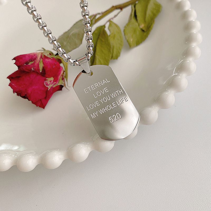 Couple Necklace Men's Trendy Hip-Hop Sweatshirt Sweater Chain Long 2021 New Letter Pendant Women's Accessories Simple_voghion.com