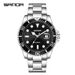 Men's Stainless Steel Quartz Watch With Date Display, Waterproof, Luminous Hands, Minimalist Design, Black Dial Belt Calendar Black Water Ghost_voghion.com