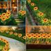 Solar Garden Lights - Sunflower & Firefly LED Outdoor Decoration, IP65 Waterproof Warm White (2 Pack, 20 LEDs, 8H Runtime)_voghion.com