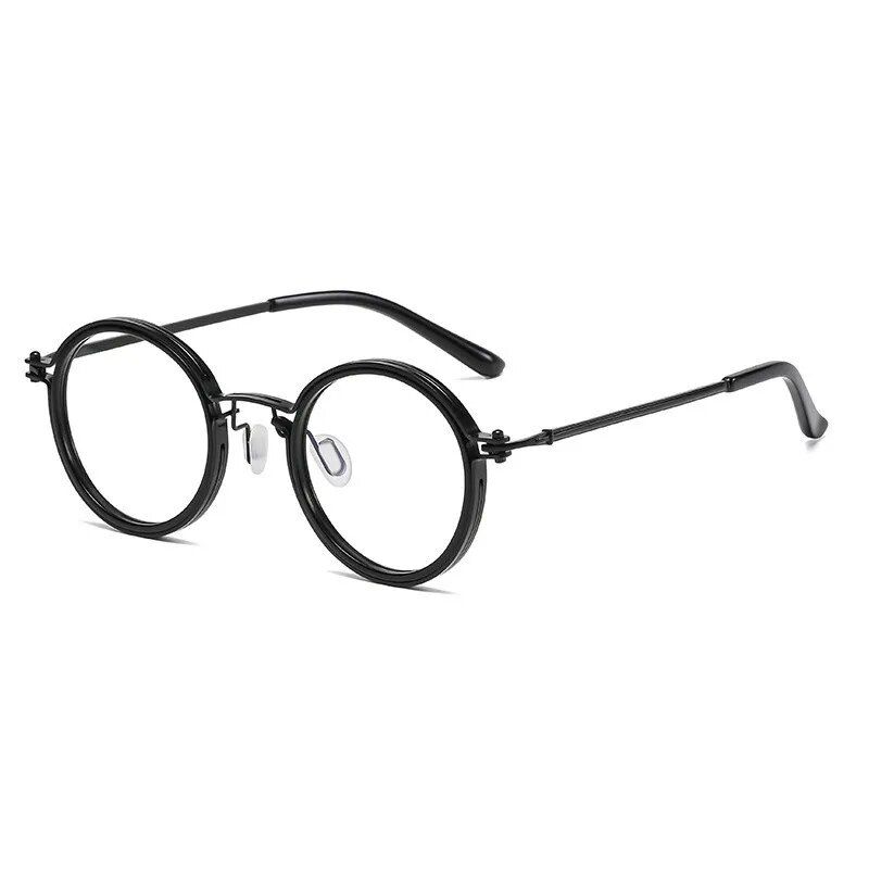 Gafas de lectura para hombre y mujer, lentes de aumento con montura redonda de lujo, lentes transparentes, gafas de protección contra luz azul, gafas de lectura de Metal_voghion.com