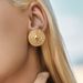 Personality design earrings real gold electroplating geometric irregular retro heavy metal texture earrings environmentally friendly color_voghion.com