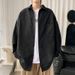 Solid color long sleeved shirt men's loose new style solid color thin top jacket autumn formal pocket shirt_voghion.com