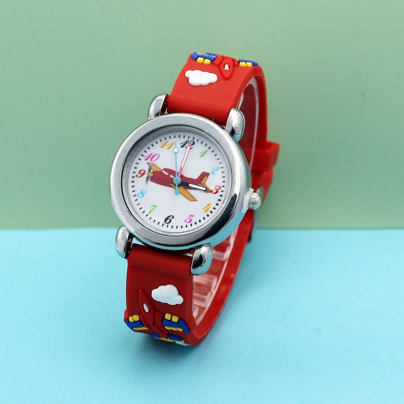 Vliegtuig kinder tekenfilm horloge schattig kwarts student basisschool kleuterschool kwarts horloge kinder tekenfilm_voghion.com