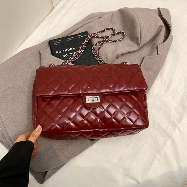 High end diamond grid chain light luxury, fragrance style, 2024 trendy embroidery thread, fashionable commuting single_voghion.com