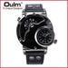 OULM ouradium 9591 cadre noir placage IP grand cadran en métal bracelet en polyuréthane mouvement à quartz montre à double affichage_voghion.com