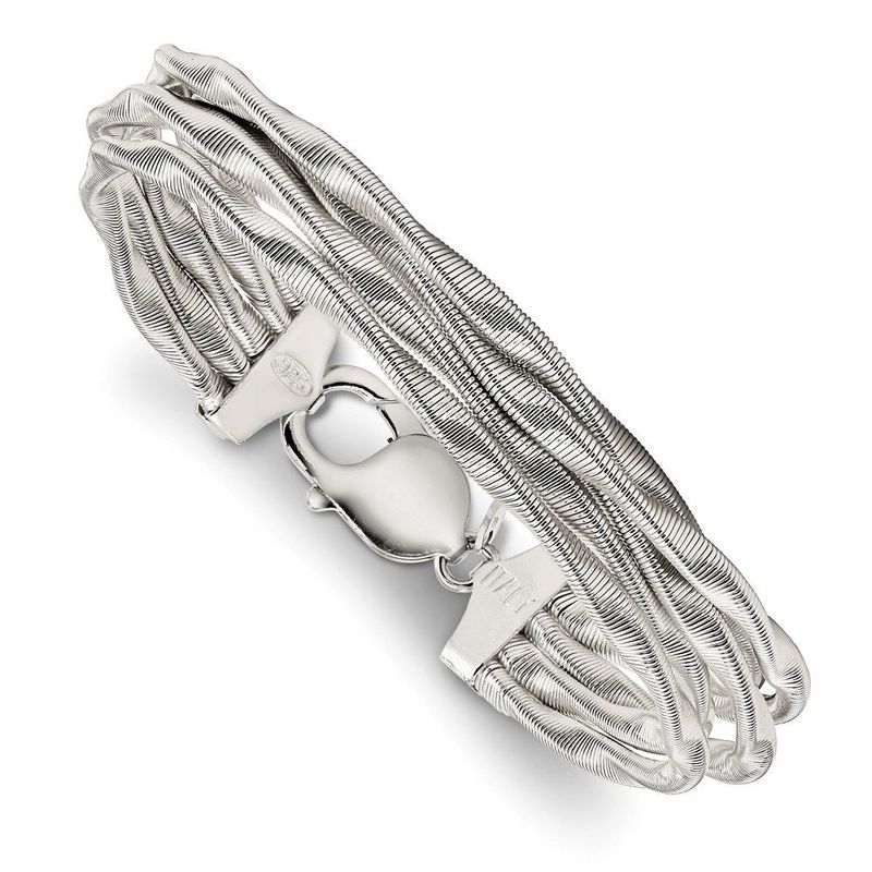 Sterling Silver Twisted Mesh 5-Strand Bracelet_voghion.com