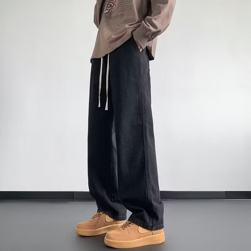 Men's Clothing summer new men's loose casual design niche straight wide leg denim trousers_voghion.com