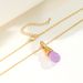 Naszyjnik z wisiorkiem w kształcie kropli wody z cyrkonii i ametystu wykonany z miedzi i złota 14K_voghion.com