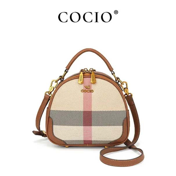 COCIO Designer Shoulder Bags New Plaid Handbag For Women In Spring And Summer Simple Casual Backpack_voghion.com