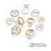 Creative personality geometric metal style stacking joint ring alloy ring 10 piece set_voghion.com