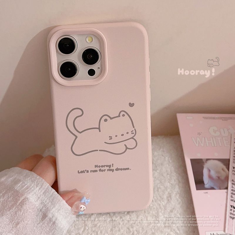 Unbeatable Quality Minimalist Cat Mobile Phone Shell For IPhone Stylish Silicone Cartoon_voghion.com