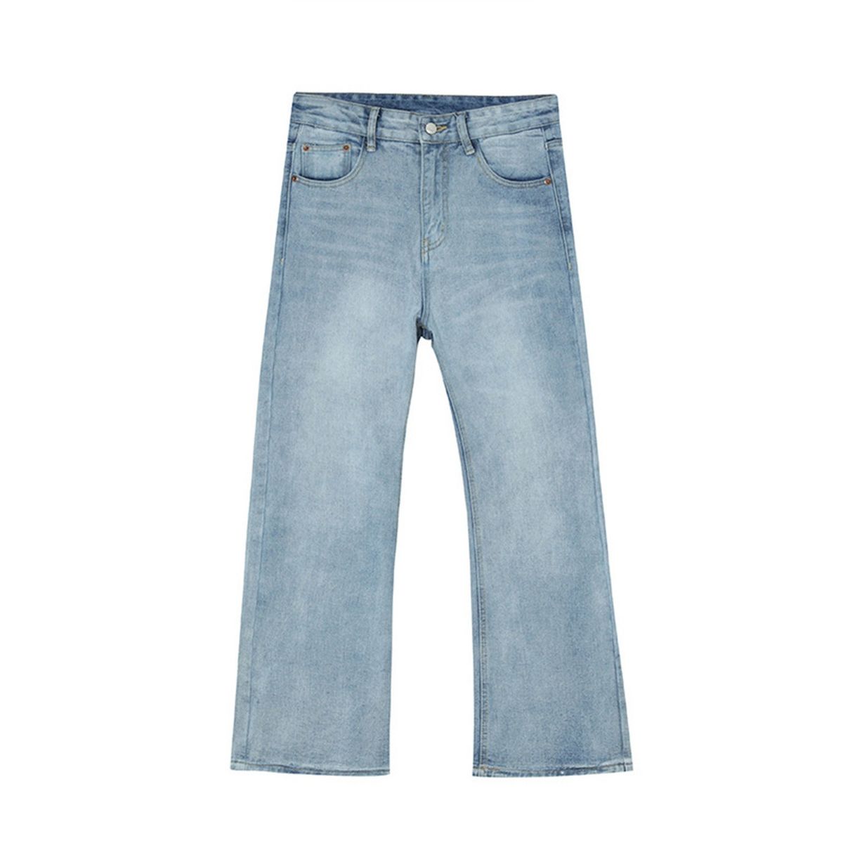 EF JEANS | 2023 New Product, Straight Versatile Solid Color Jeans For Men And Women Of The Same Style, Non-elastic, Slightly Pulled, Light Blue_voghion.com
