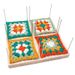 Handmade DIY wool knitting block pad 23.5*23.5 * 2cm square crochet shaper with 20 shaping needles_voghion.com