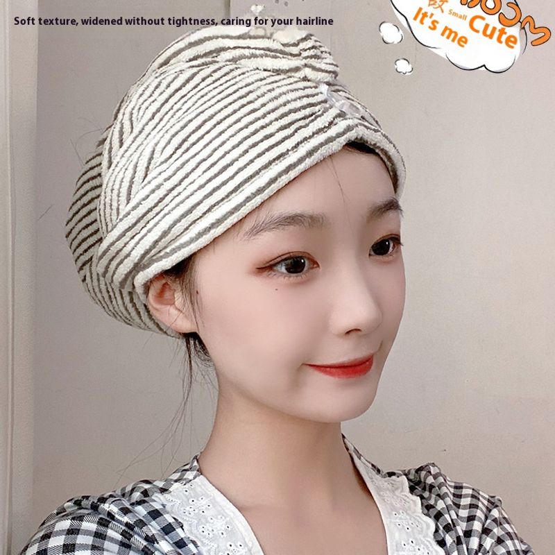 Cute Strawberry Embroidered Quick-Dry Hair Towel For Women, Absorbent, Double-Layered, Thickened, Non-Shedding_voghion.com