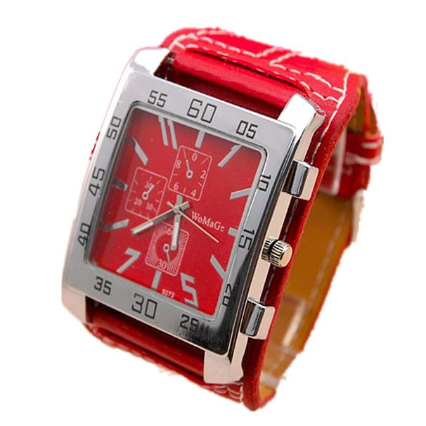 Vendita calda womage9273 orologio da donna a testa quadrata in pelle al quarzo_voghion.com