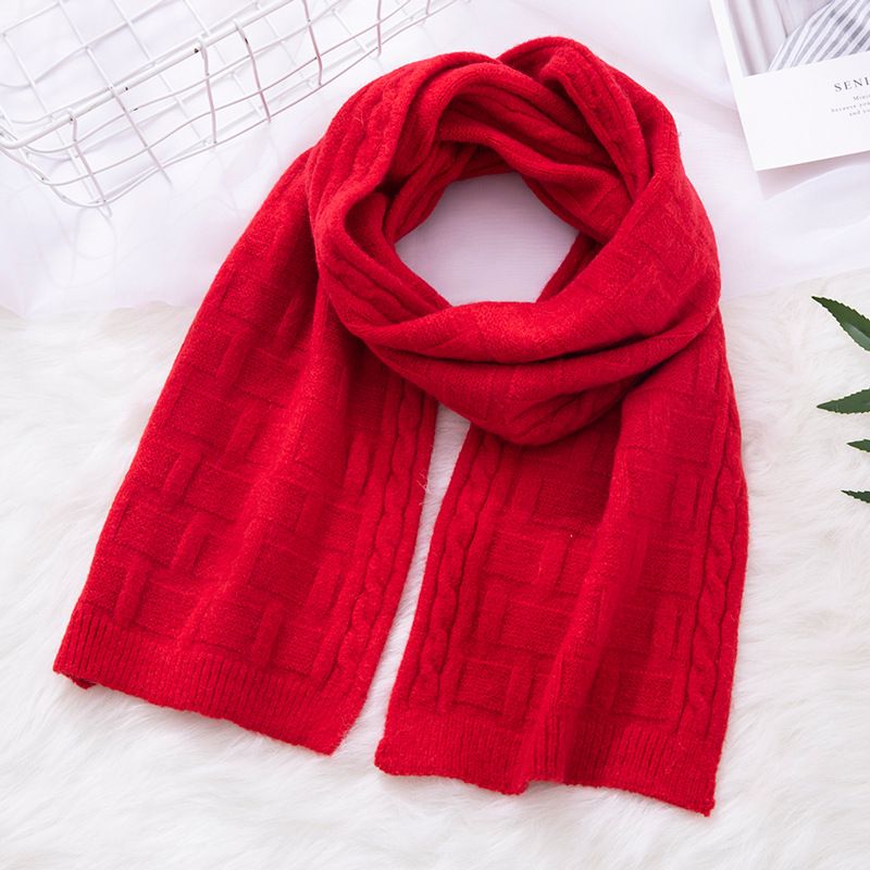 Girl boy's pure color Korean version scarf autumn winter, cute children's scarf, thickened and warm for 2-10 years old_voghion.com