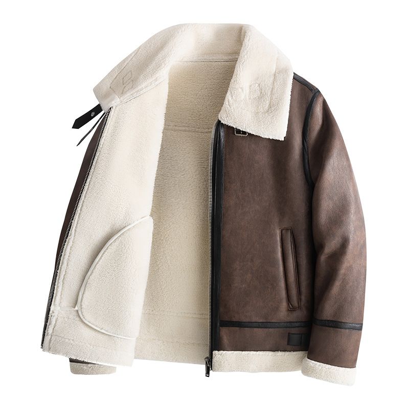 Pelz Pelz integréiert Neie Stil Mat Zousätzlech Verdickte Lieder Männer Lämmchewollekjacket Fir Hierscht A Wanter_voghion.com