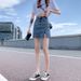 Elastic split denim short for women in summer, ins thin, small, anti glare, buttocks wrapped, A-line half length skirt_voghion.com