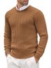 Twisted For Middle-aged Men, Men's Round Neck Slim Fit Long Sleeve Casual Versatile Knit Outerwear Sweater_voghion.com