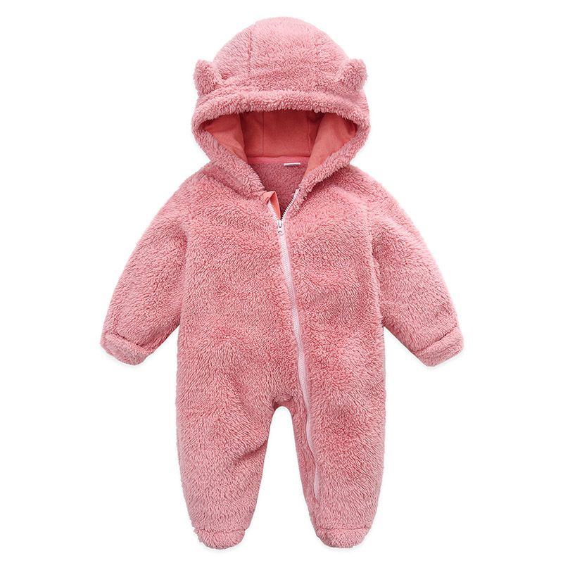 Neugeborenen-Bodysuit mit Ohren, weiche Frühlingskleidung für Babys, flanellartiger Einteiler für Kleinkinder, Mädchen, süßer Strampler für Neugeborene, 0–12 Monate_voghion.com