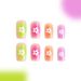 Short Early Spring Bright Face Square Armor Contrast Color Wear Nail Art White Flower Fresh Simple Fashion European and American Foreign Trade 24 Piec_voghion.com