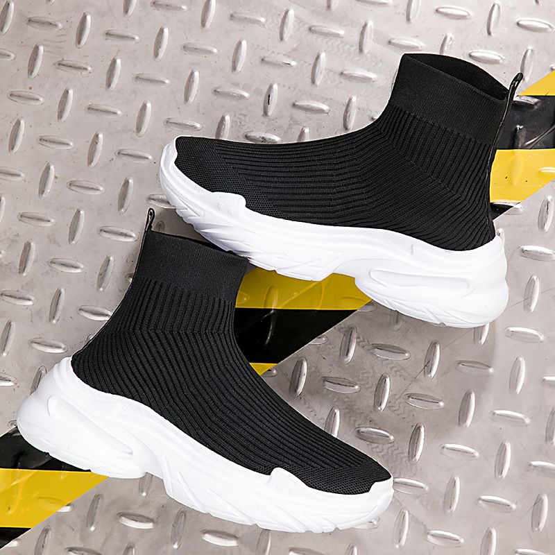 Kolumb Sockenschuhe, High-Top-Herrenschuhe, modische Slip-On-Schuhe für Herbst und Winter, stylische Sportschuhe mit dicker Sohle und Fly-Webmaterial_voghion.com