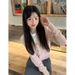 ChicShe ChicShe ChicShe Three-piece Set For Women 2025 Autumn Winter New College Style V-neck Knitted Cardigan Base T-shi Top High-waisted_voghion.com