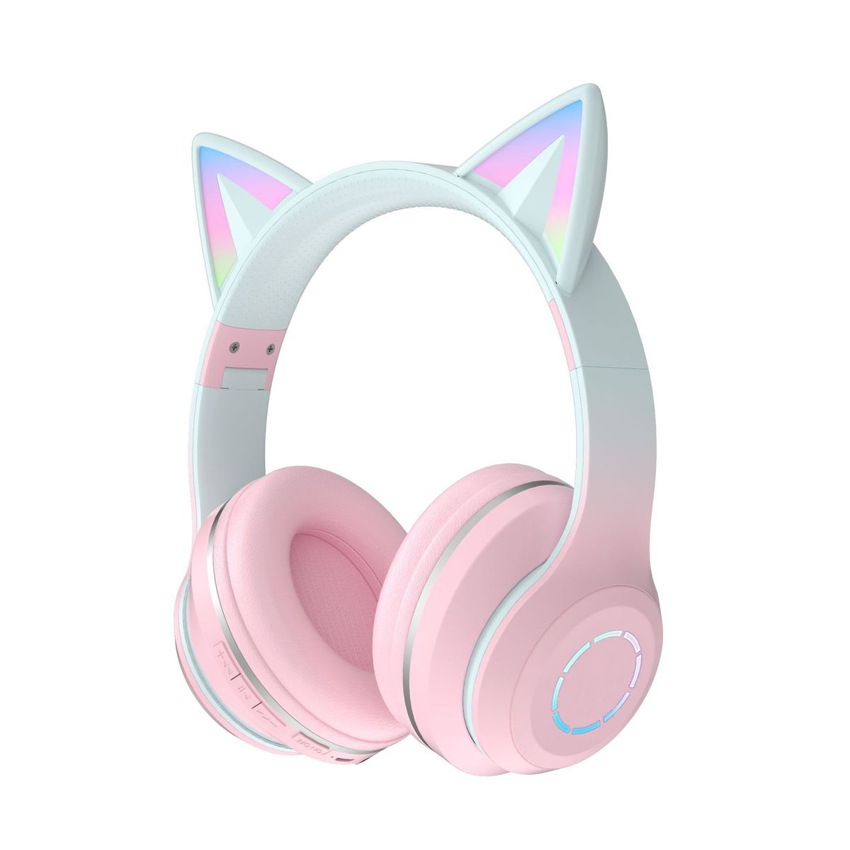 ST89M Macaron allmähliche Änderung der Farbe Katzenohr leuchtendes Headset Bluetooth-Headset, drahtloses Musik-Headset_voghion.com