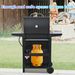Propane Gas Grill 3 Burner Barbecue Grill, Stainless Steel 26,000 BTU Patio Garden Barbecue Grill With Two Shelves, Lid, Wheels And Bottle Opener_voghion.com