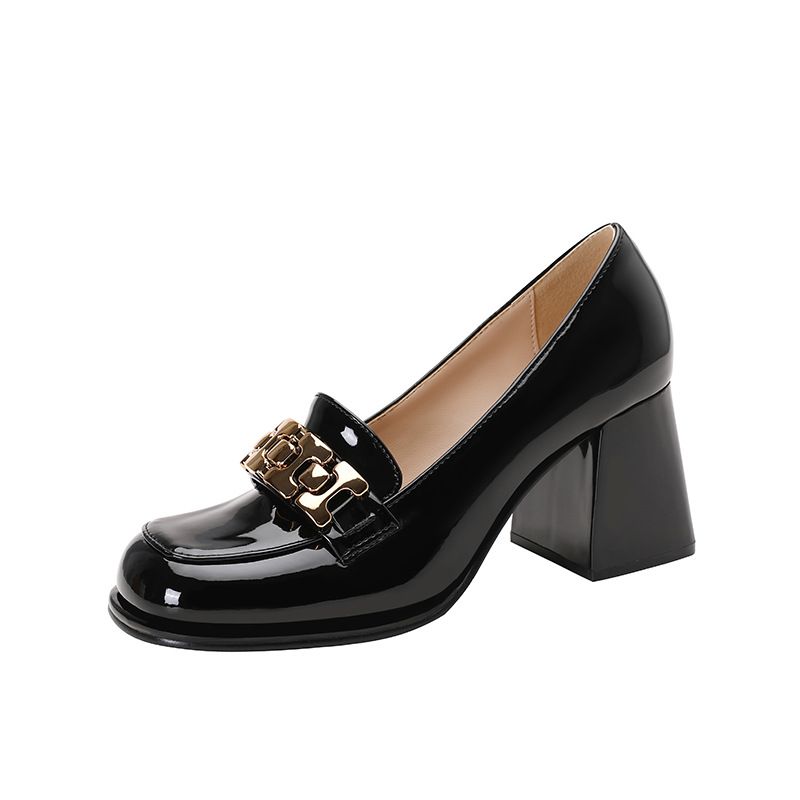 Damesschoenen Ronde kop Vierkante kop Dikke hak Dikke voeten Brede voeten Damesschoenen Kleine leren schoenen_voghion.com