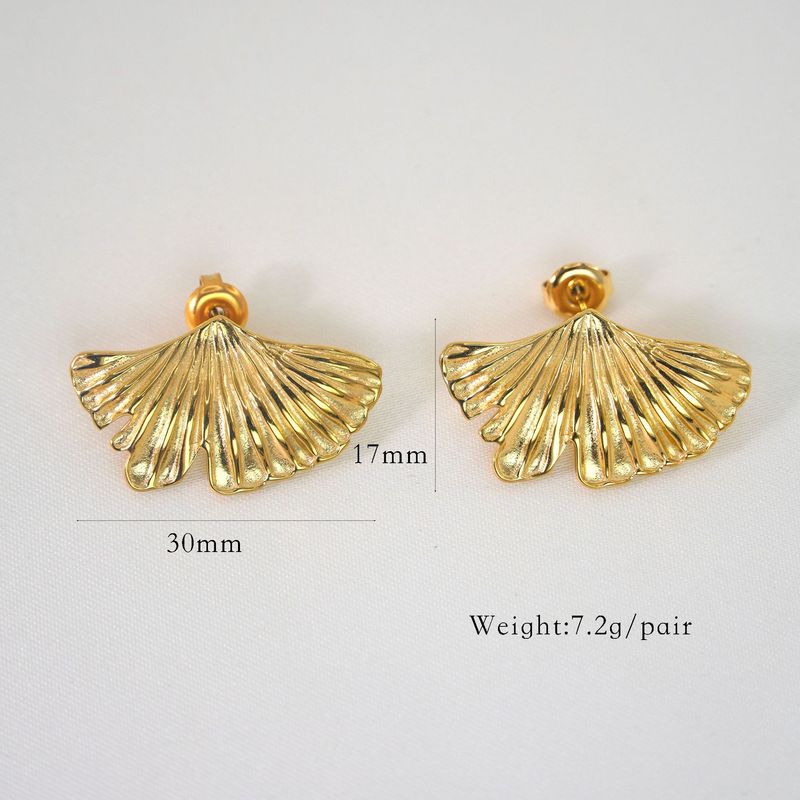 1 paio di orecchini a bottone in stile moderno di base in stile classico con placcatura a settori in acciaio inossidabile 304 placcato oro 14K_voghion.com