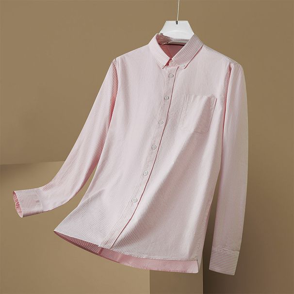 Camicia a righe in puro cotone per uomo, taglie forti, camicia casual da lavoro a maniche lunghe da uomo, camicia da lavoro a maniche lunghe da uomo, taglie forti, camicia da uomo_voghion.com