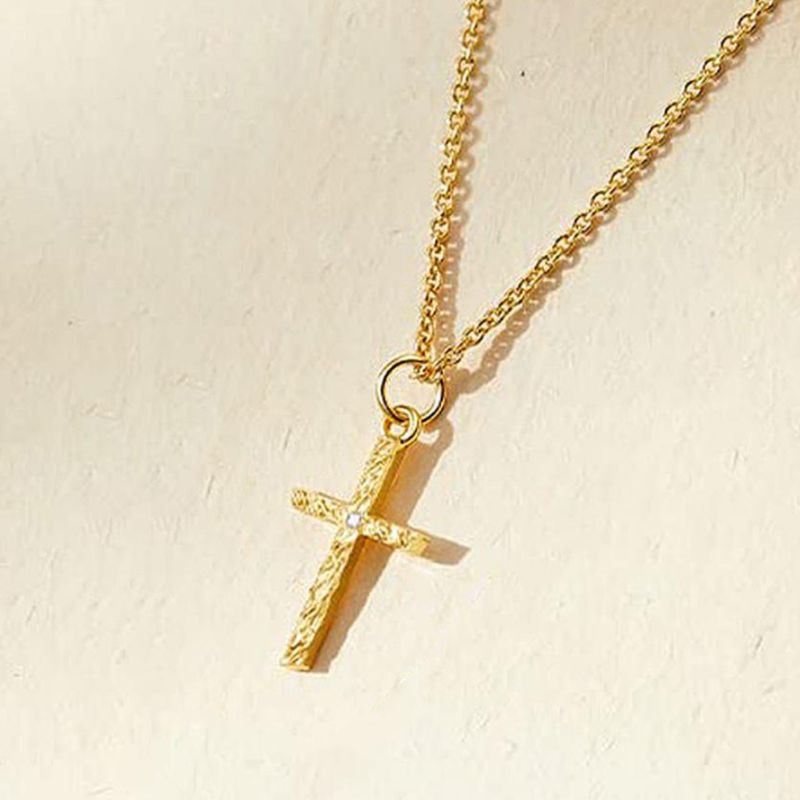 Double Layer Letter Square Cross Necklace Stacking Set Decorative Accessories_voghion.com