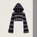 Women's Striped Knitted Hooded Sweater_voghion.com