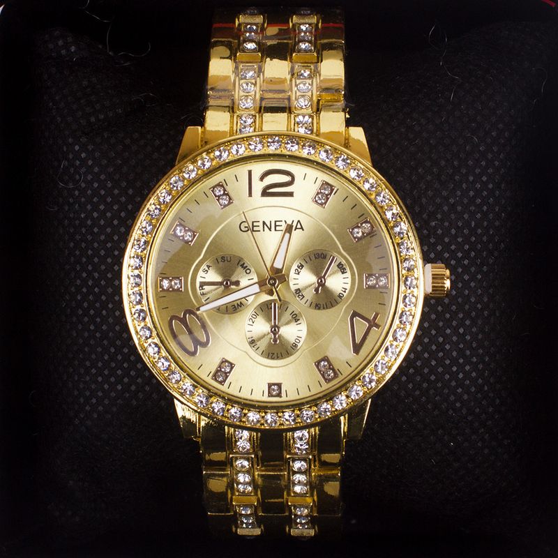 Uhren Frauen Diamant Mode Stahlband Luxus Uhr_voghion.com