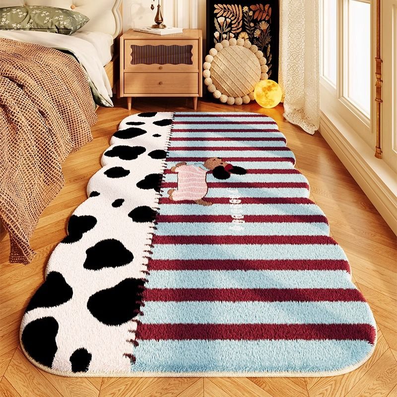 Door Maillard geïnspireerd pluchen nachtkastje – ultrazachte loper voor kinderen en de kinderkamer met antislip achterkant (op maat gemaakt, machinewasbaar, dierenprints)_voghion.com