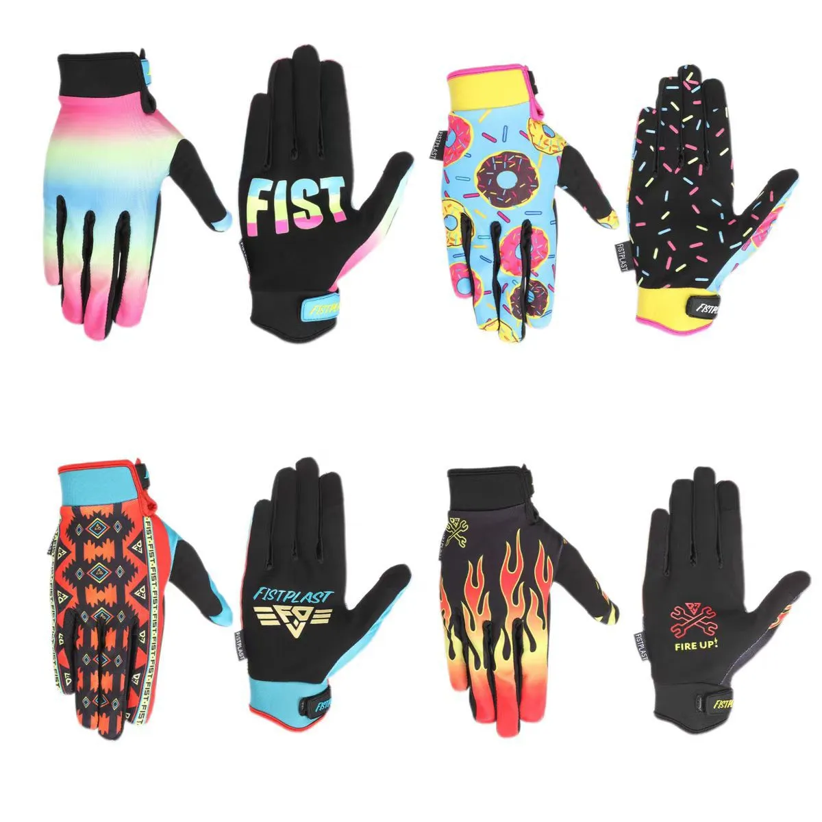 FISTPLAST Mountain Bike Wear Resistant Rainbow Touchscreen Off Road Motorcycle Riding Gloves_voghion.com