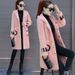 Women's Clothing Fashion Hooded Fleece Coat - Longline Zip-Up Jacket With Pockets, Soft Polyester Outerwear Fall Winter Spring Casual Commuter Style_voghion.com