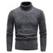 Men's Fleece-Lined High Neck Sweater - Warm Winter Knit Pullover With Soft Inner Fleece, Casual Loose Fit For Comfort & Style_voghion.com