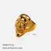 Set di gioielli da donna, moda, placcato oro, anello in acciaio inossidabile con teschio esagerato_voghion.com