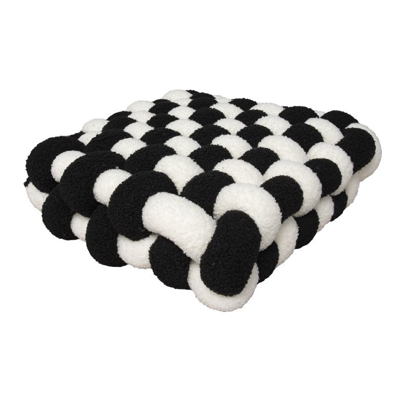 Nordic Sherpa Seat Cushion - Square Woven Chair Pad & Fluffy Back Pillow For Sofa/Bay Window_voghion.com