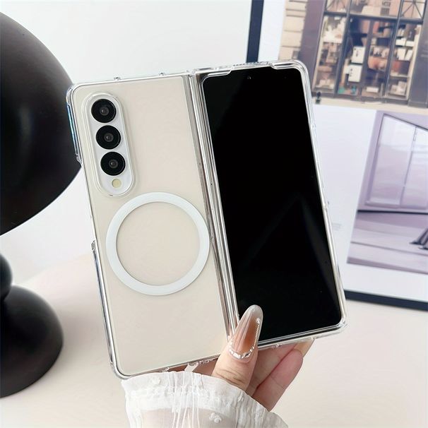 para Galaxy Z fold6 case suporta carregamento sem fio capa transparente para pc_voghion.com