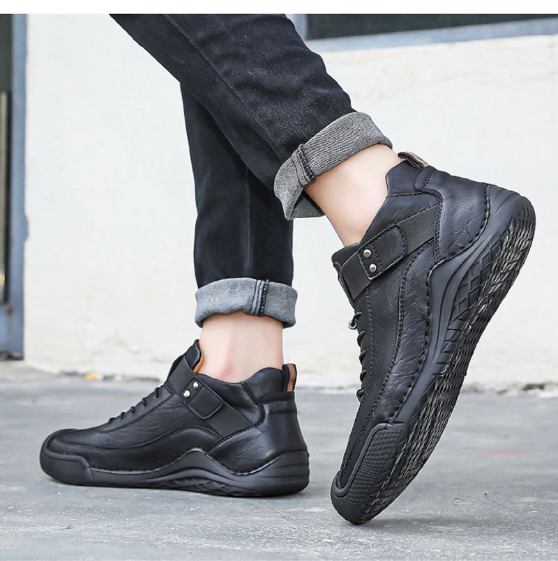 2024 Nya Hot Selling Large Size Casual Handgjorda Herrskor Mid Top_voghion.com